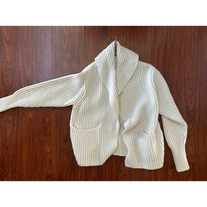 Women's M.M. LaFleur Cream Ribbed Knit Cardigan XS/S